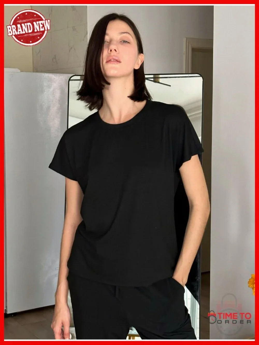 2 Pack Pajama Sets for Women Jogger Pants Short Sleeve Lounge Set Soft